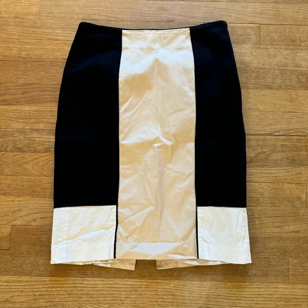 White House Black Market black tan knee length pencil skirt size 6
b21